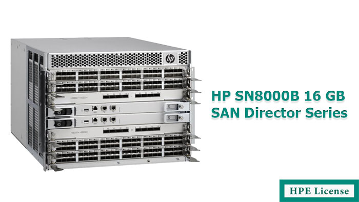 The HP SN8000B is a 16GB SAN Director for enhanced connectivity.